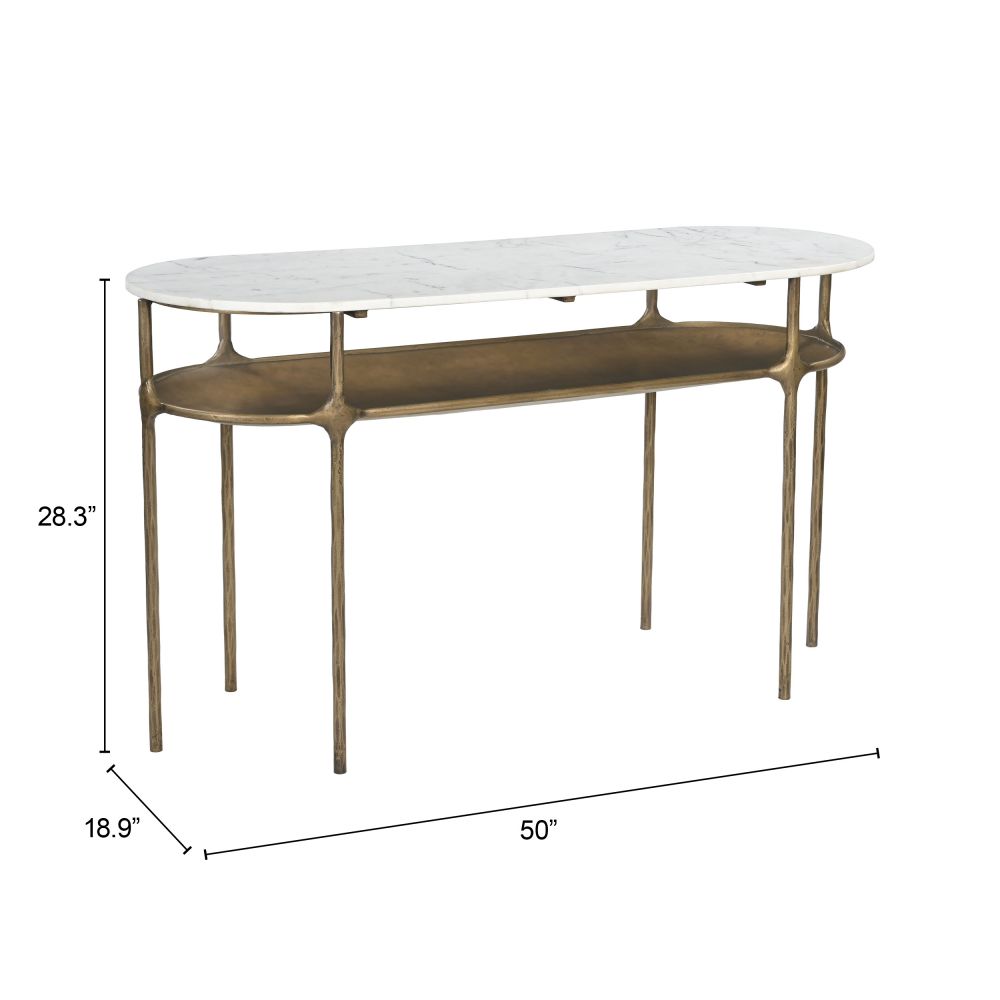 Bild White Marble Top Oval Console Table