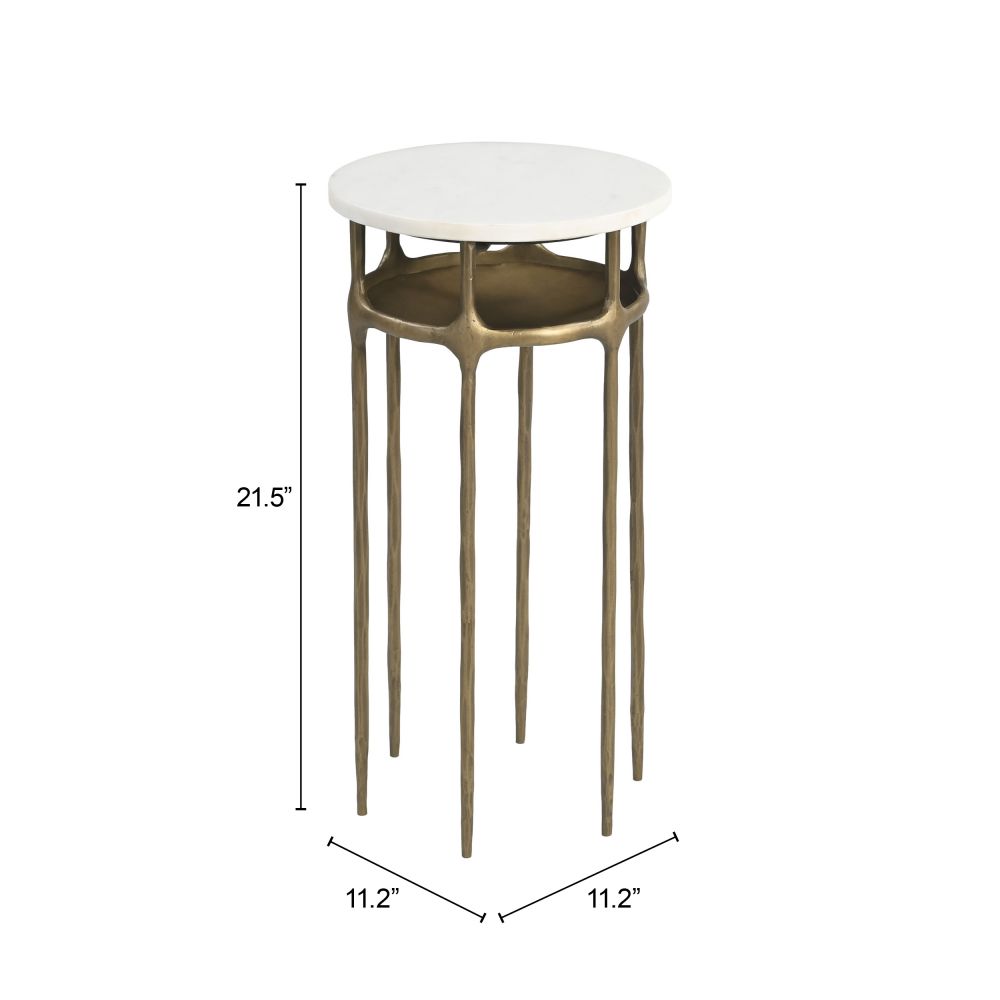 Bild White Marble Top Round Side Table