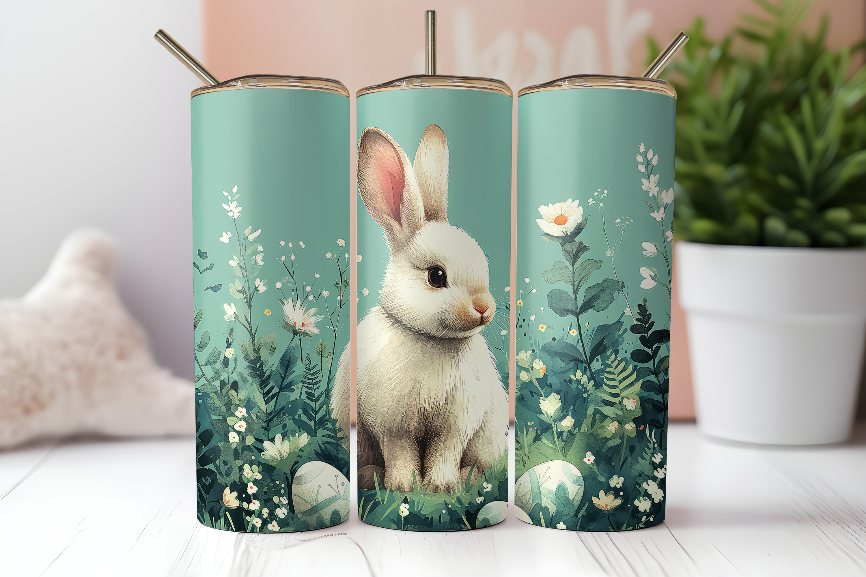 Spring Bunny 20oz Skinny Tumbler