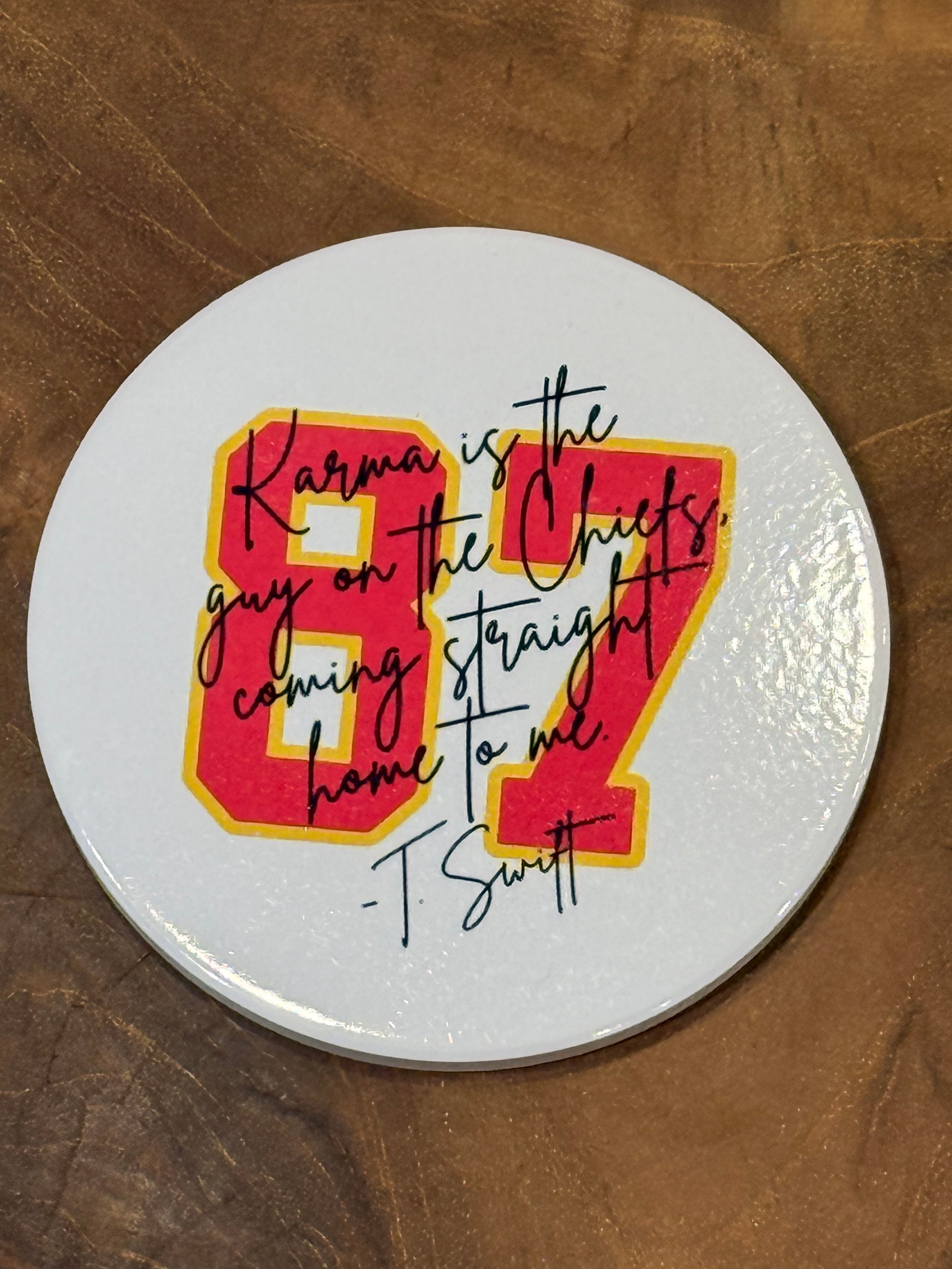 87 Karma is the Guy on the Chiefs Ceramic Coaster