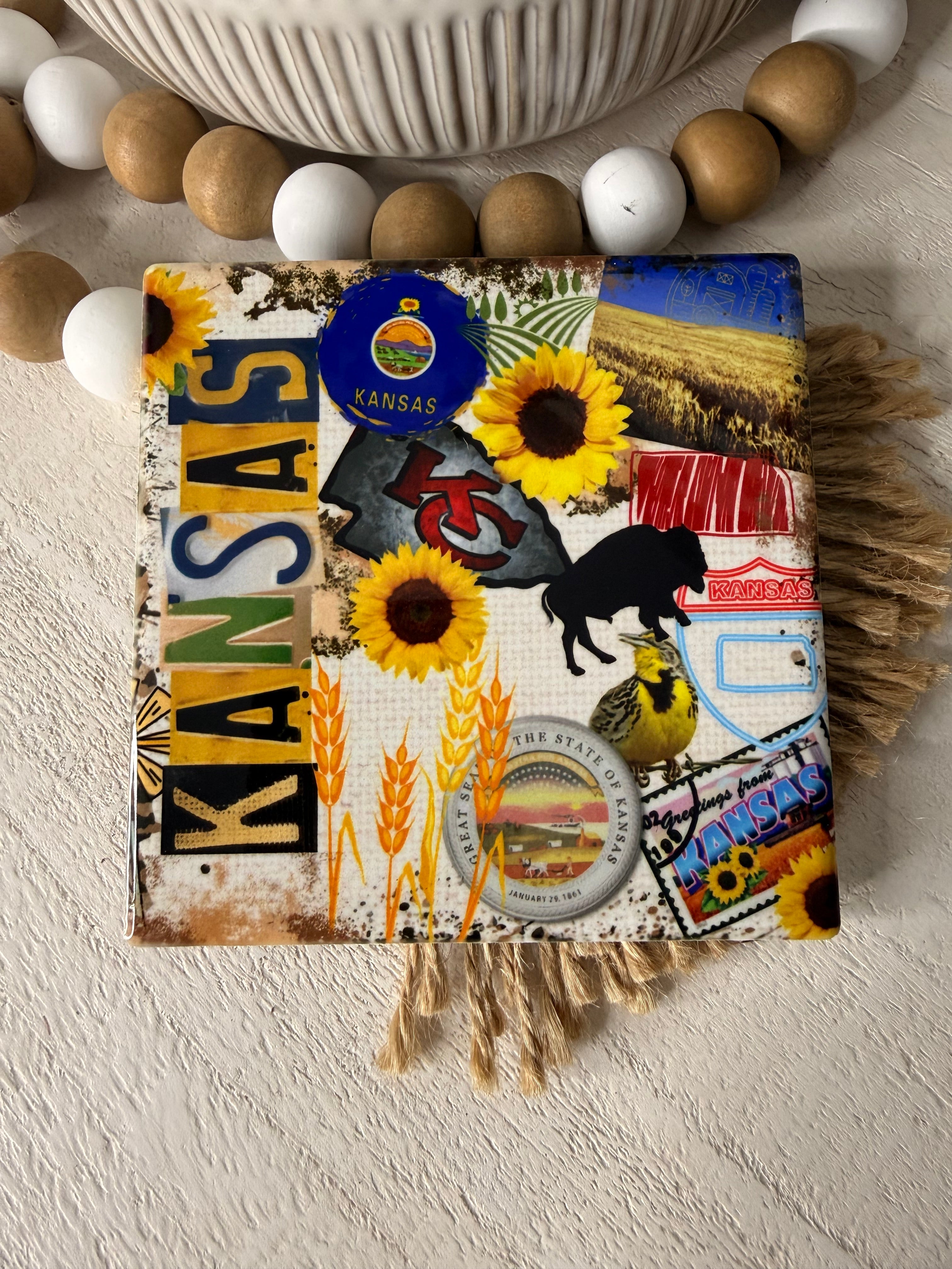 Kansas Ceramic Coaster