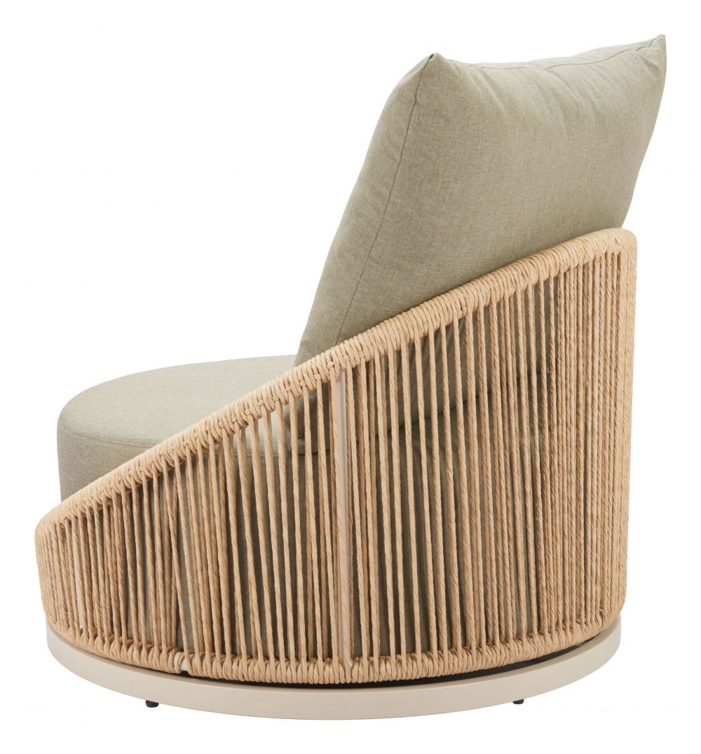 Cabana Olefin Fabric Swivel Outdoor Accent Chair