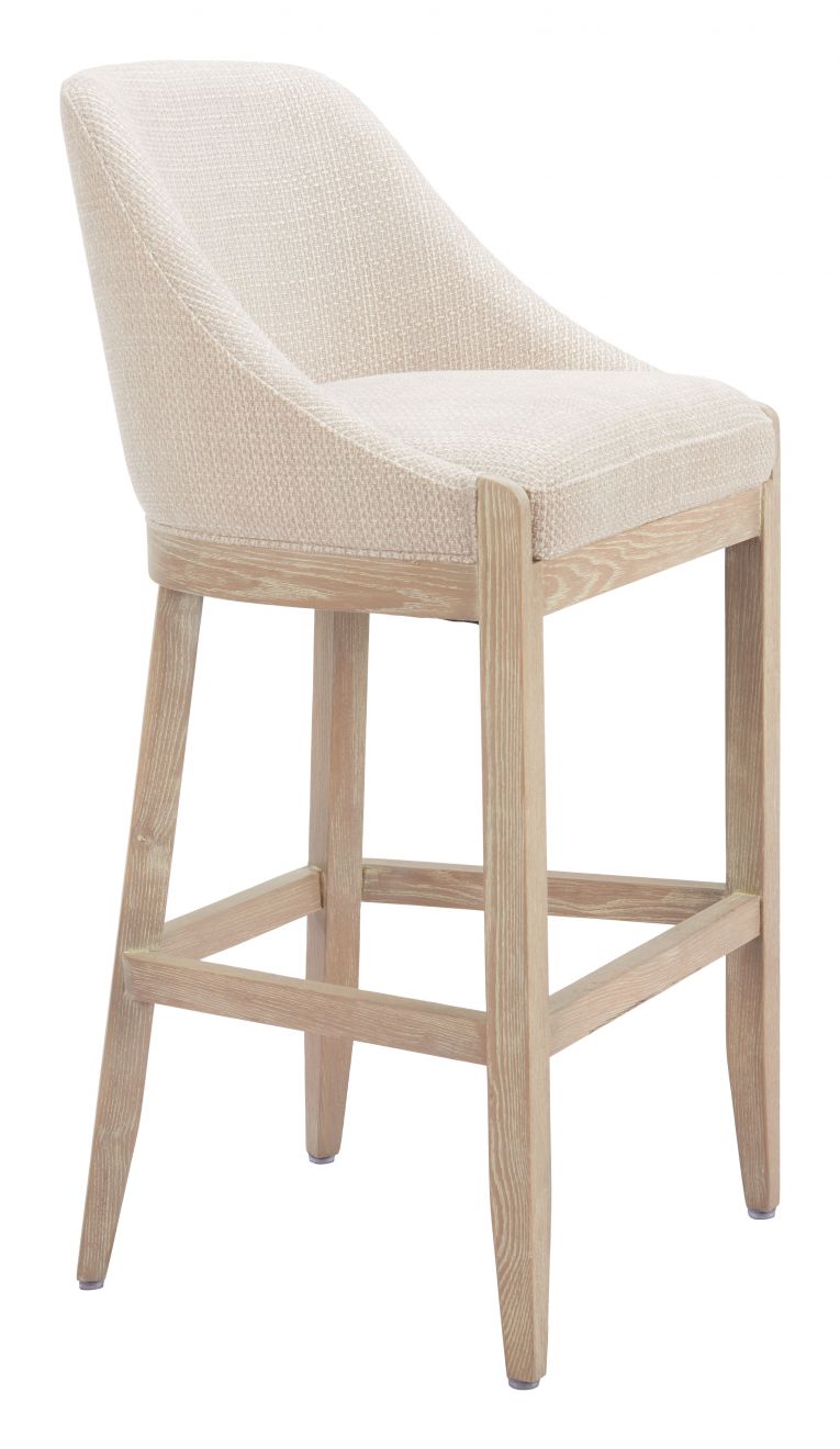 Calmo Textured Fabric Barstool Beige