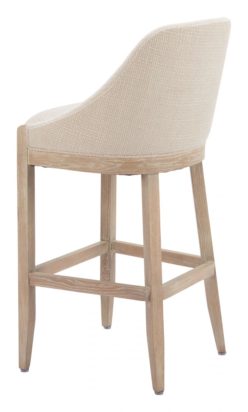 Calmo Textured Fabric Barstool Beige