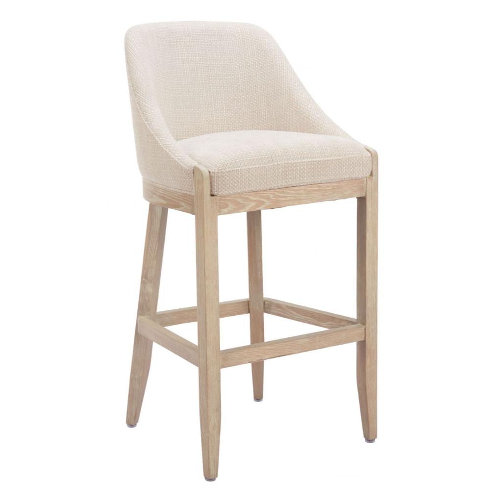 Calmo Textured Fabric Barstool Beige
