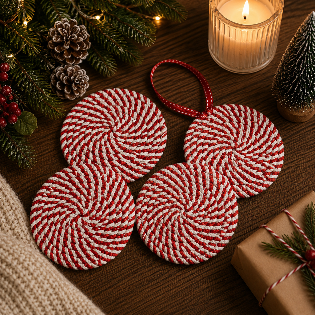 Candy Cane Coaster 4pk