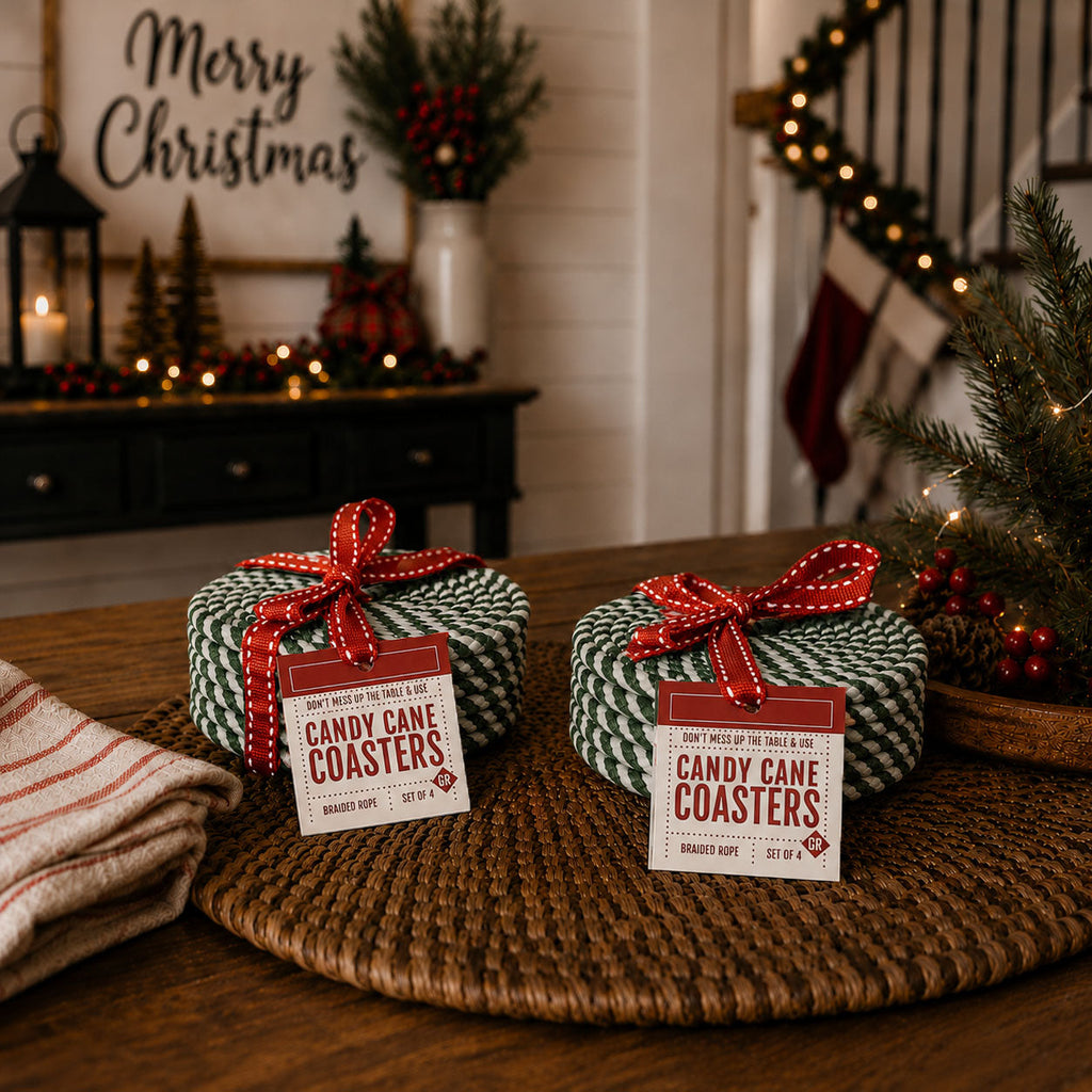 Candy Cane Coaster 4pk