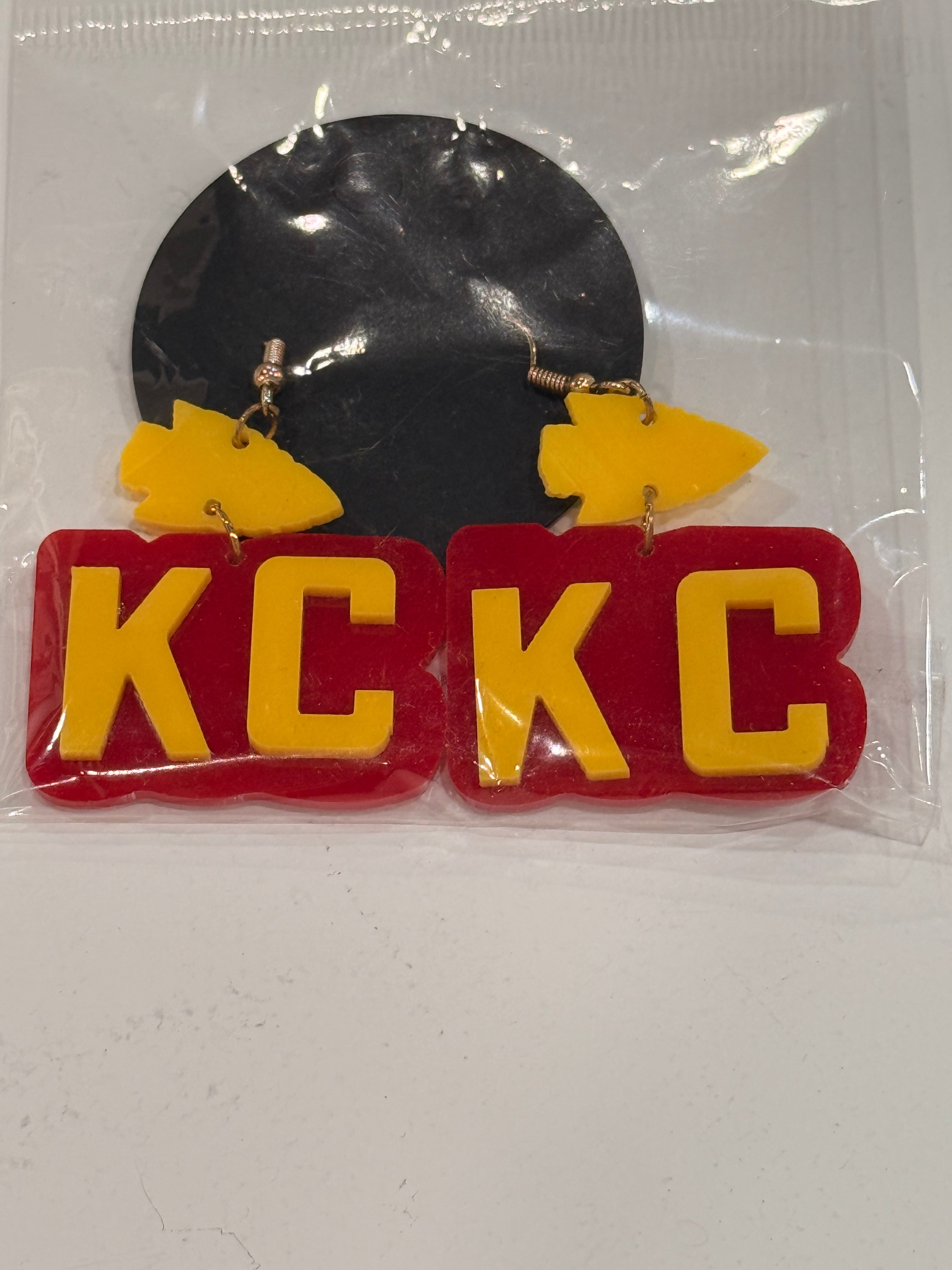 KC Chiefs Yellow Arrowhead Earrings