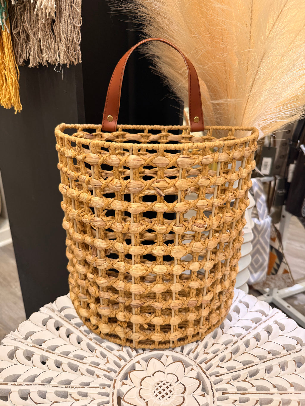 Water Hyacinth Hanging Wicker Baskets