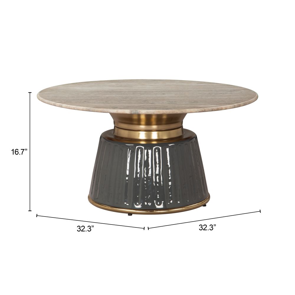 Glasa Marble Top Round Coffee Table
