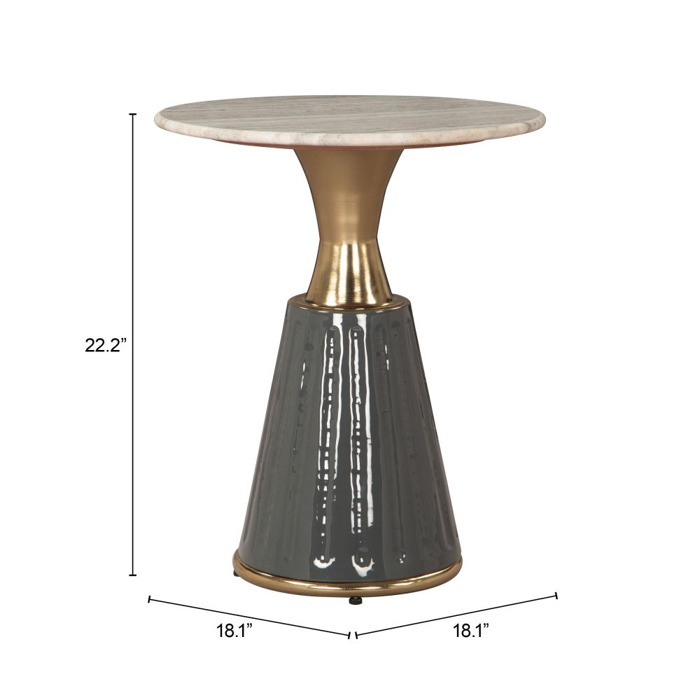 Glasa Marble Top Round Side Table
