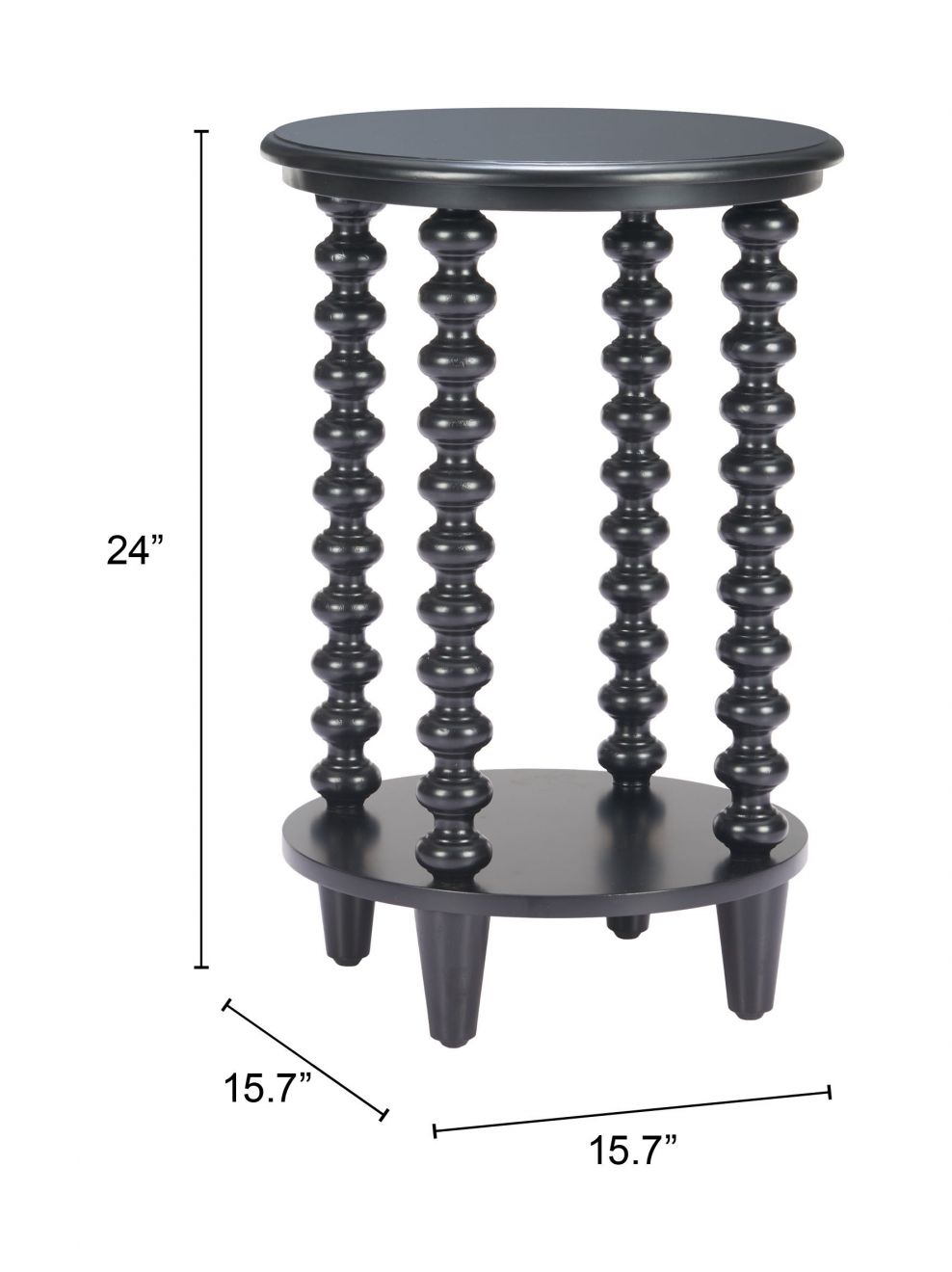 Gocce Wood Black Side Table