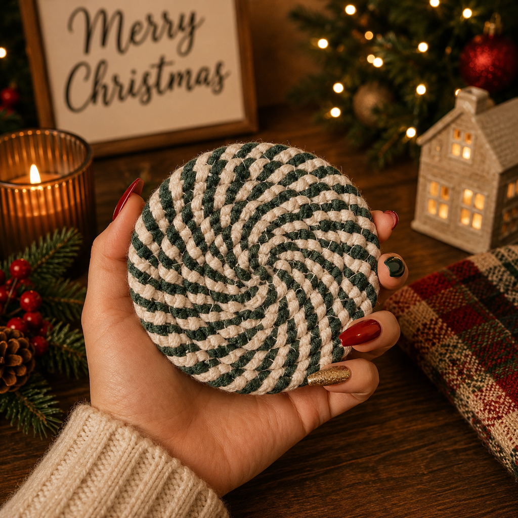 Candy Cane Coaster 4pk