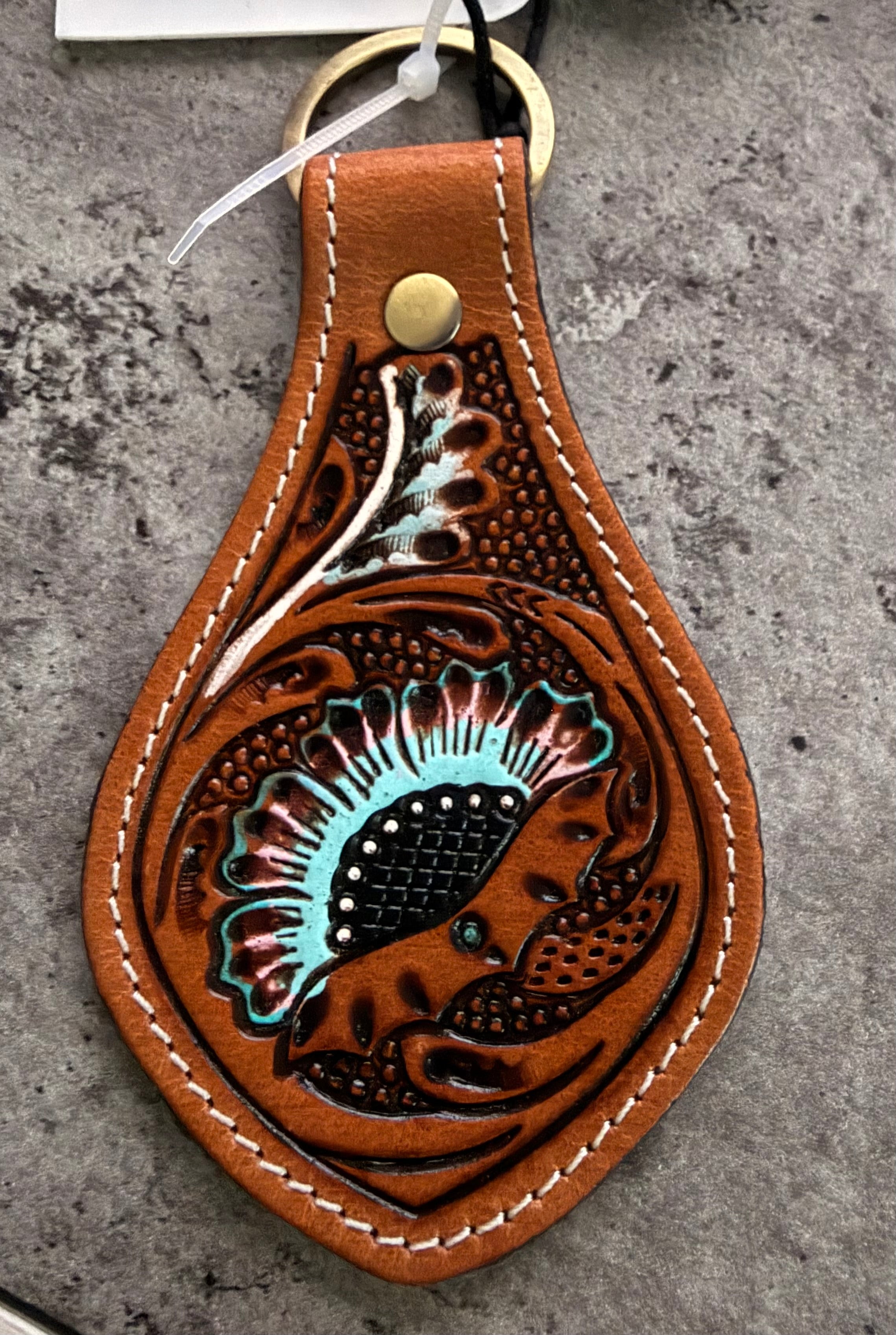 Bloom of Blooms Hand Tooled Leather Key Fob Myra Bag