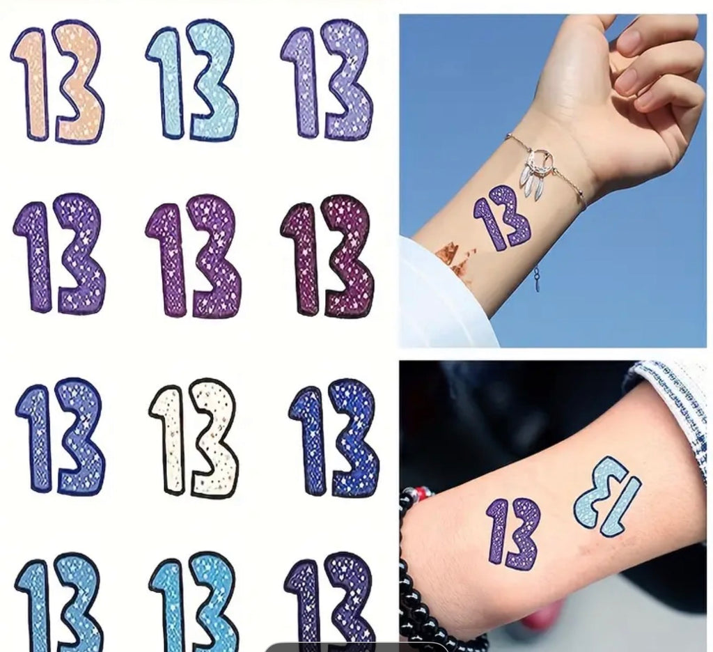 "13" Temporary Tattoos TS