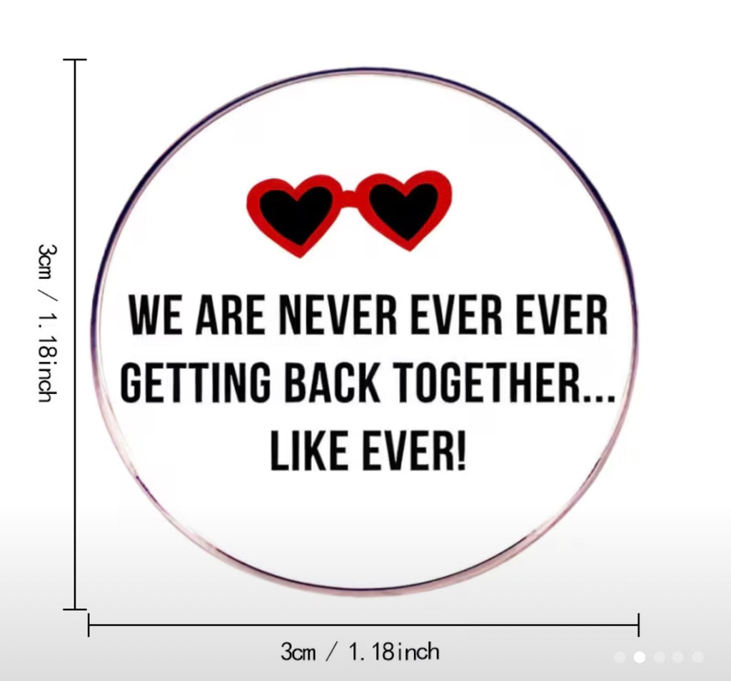 We are Never Ever Ever Getting Back Together...Like Ever! T.S. Pin / Brooch