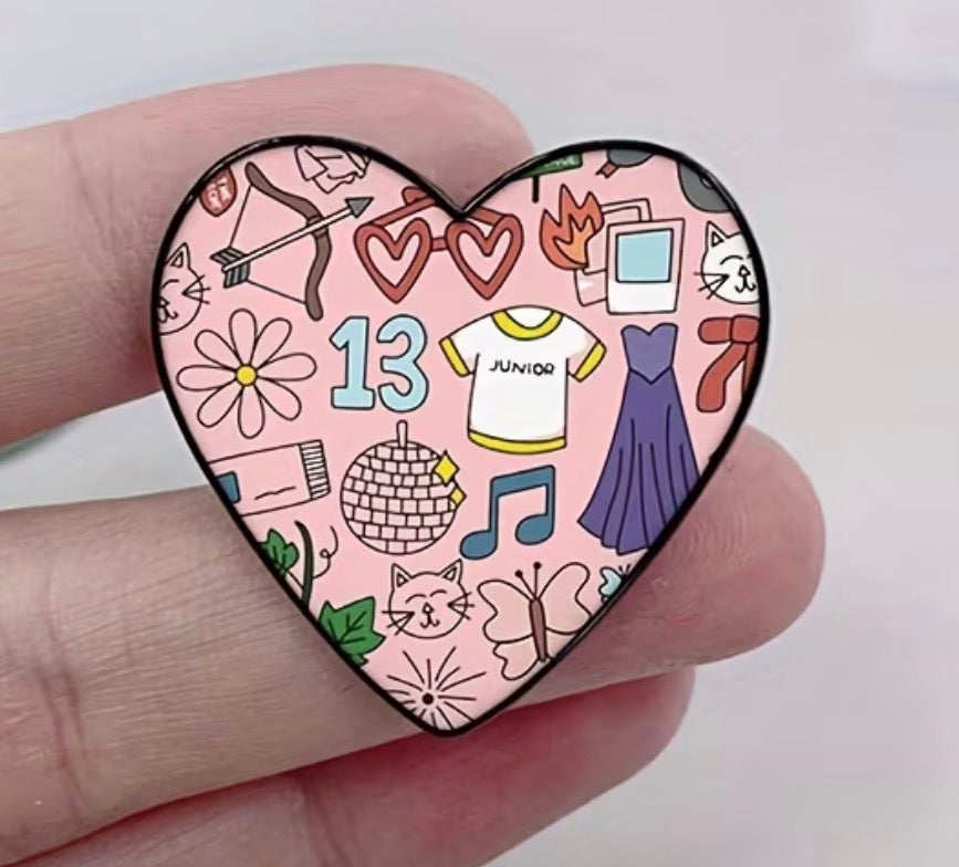 Taylor Swift Heart Enamel Pin / Brooch