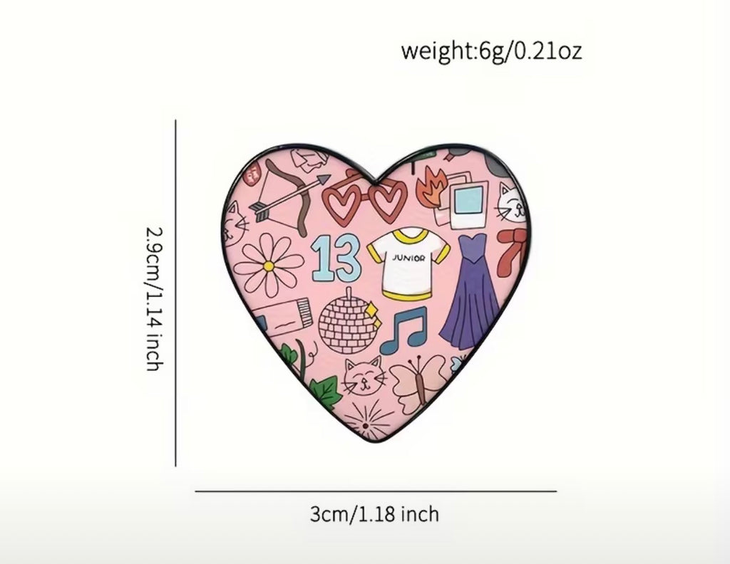 Taylor Swift Heart Enamel Pin / Brooch