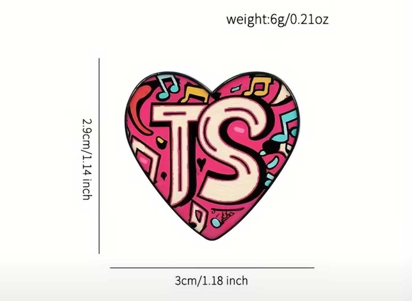 Taylor Swift Heart Enamel Pin / Brooch
