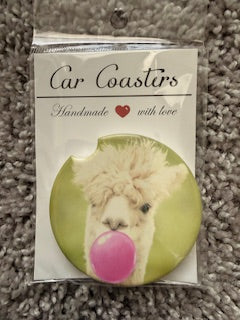 Llama Blowing Bubble Car Coaster