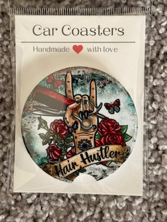 Hair Hustler Variety Car Coaster