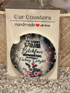 RBF Intimidating Cow Ceramic Car Coaster