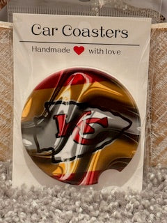 KC Chiefs Wave Ceramic Car Coaster