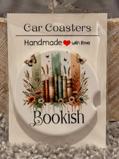 Bookish Boho Ceramic Car Coaster
