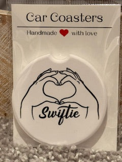 Swiftie Heart Hands Ceramic Car Coaster