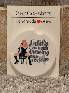 Dressing for Revenge Ceramic Car Coaster