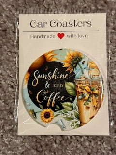 Sunshine & Coffee Ceramic Car Coaster