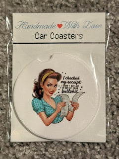 Retro Housewife Ceramic Car Coaster