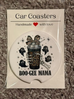 Boo-Gee Mama Halloween Ceramic Car Coaster