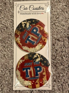 Just the Tip, I Promise Ceramic Car Coaster