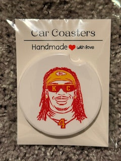 Chiefs Rashee Rice Ceramic Car Coaster