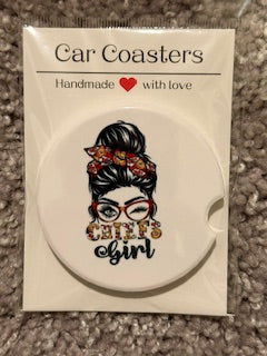 Chiefs Girl Ceramic Car Coaster