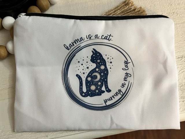 Karma is a Cat Taylor Swift Canvas Makeup / Cosmetic Bag
