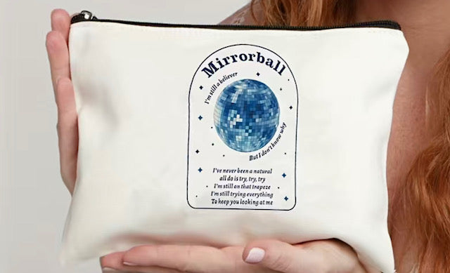Mirrorball Taylor Swift Canvas Makeup / Cosmetic Bag