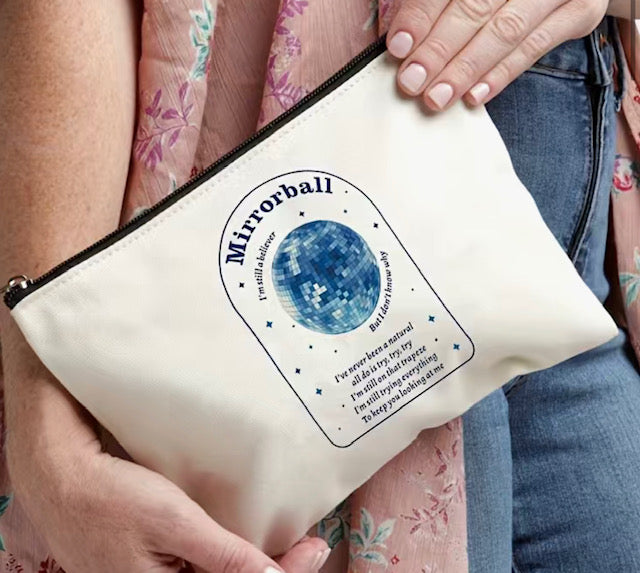Mirrorball Taylor Swift Canvas Makeup / Cosmetic Bag