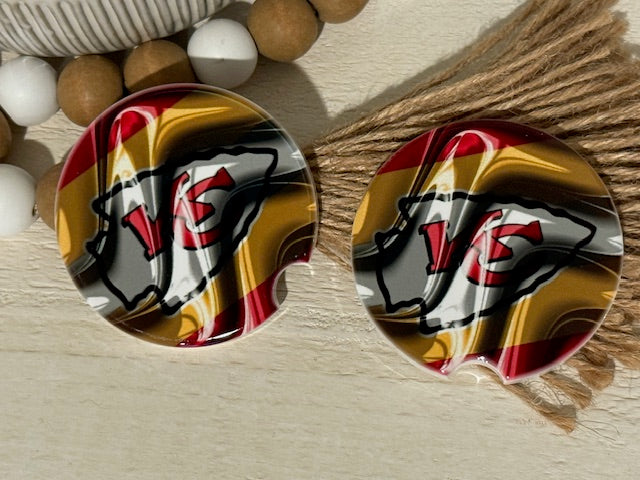 KC Chiefs Wave Ceramic Car Coaster