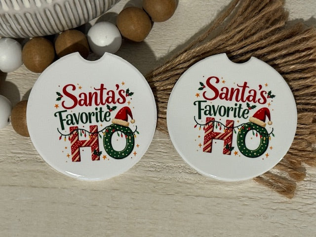 Santa's Favorite HO Ceramic Car Coaster