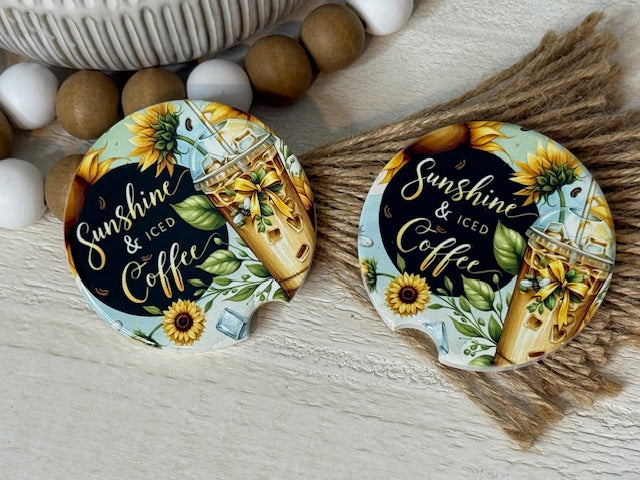 Sunshine & Coffee Ceramic Car Coaster