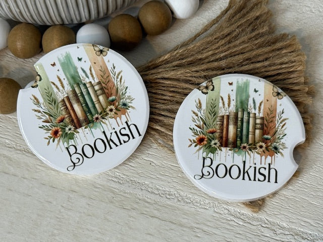 Bookish Boho Ceramic Car Coaster
