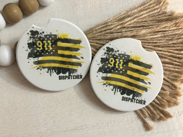 911 Dispatcher Ceramic Car Coaster