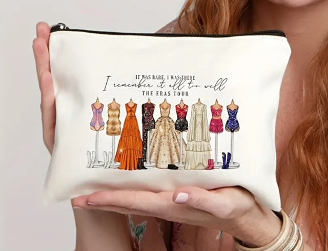 It was Rare, I was There The Eras Tour Taylor Swift Canvas Makeup / Cosmetic Bag