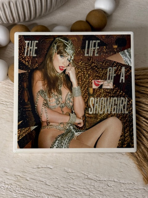 The Life of a Showgirl TS Silver Outfit Ceramic Coaster
