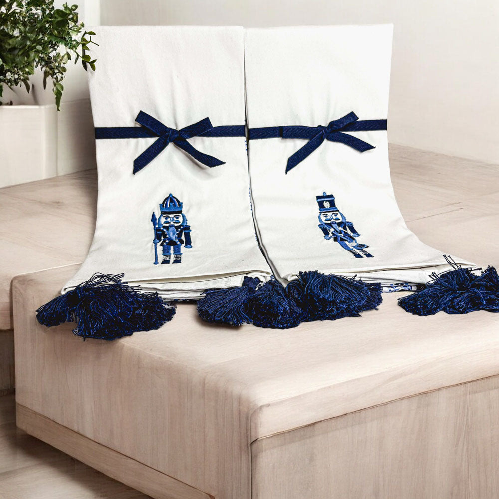 Nutcracker Tea Towel Blue