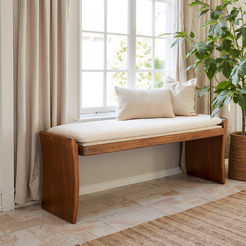 Lafa Textured Fabric Bedroom Bench