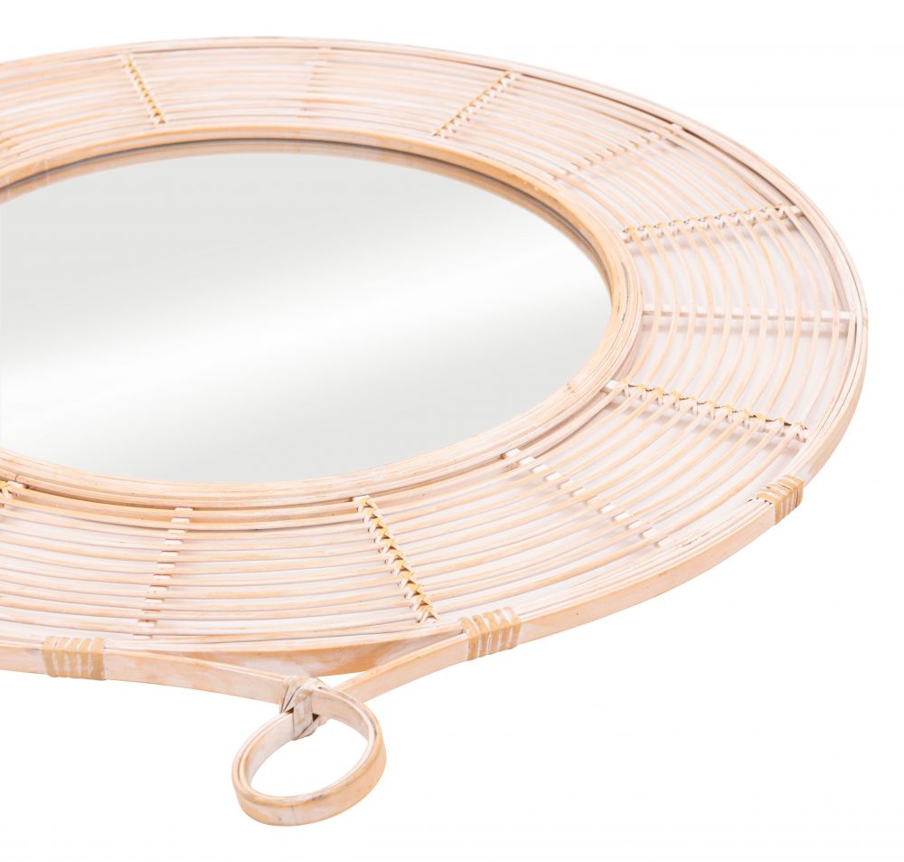 Lobo Painted Rattan Frame Wall Mirror