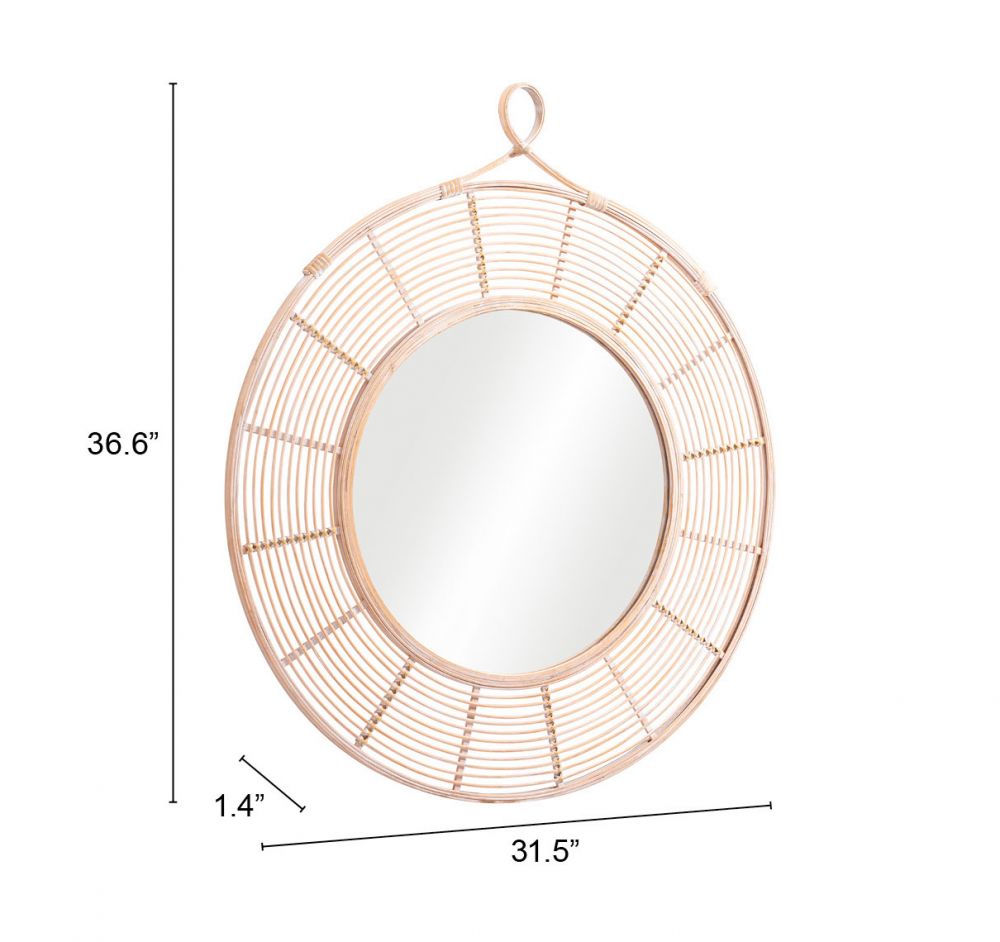 Lobo Painted Rattan Frame Wall Mirror